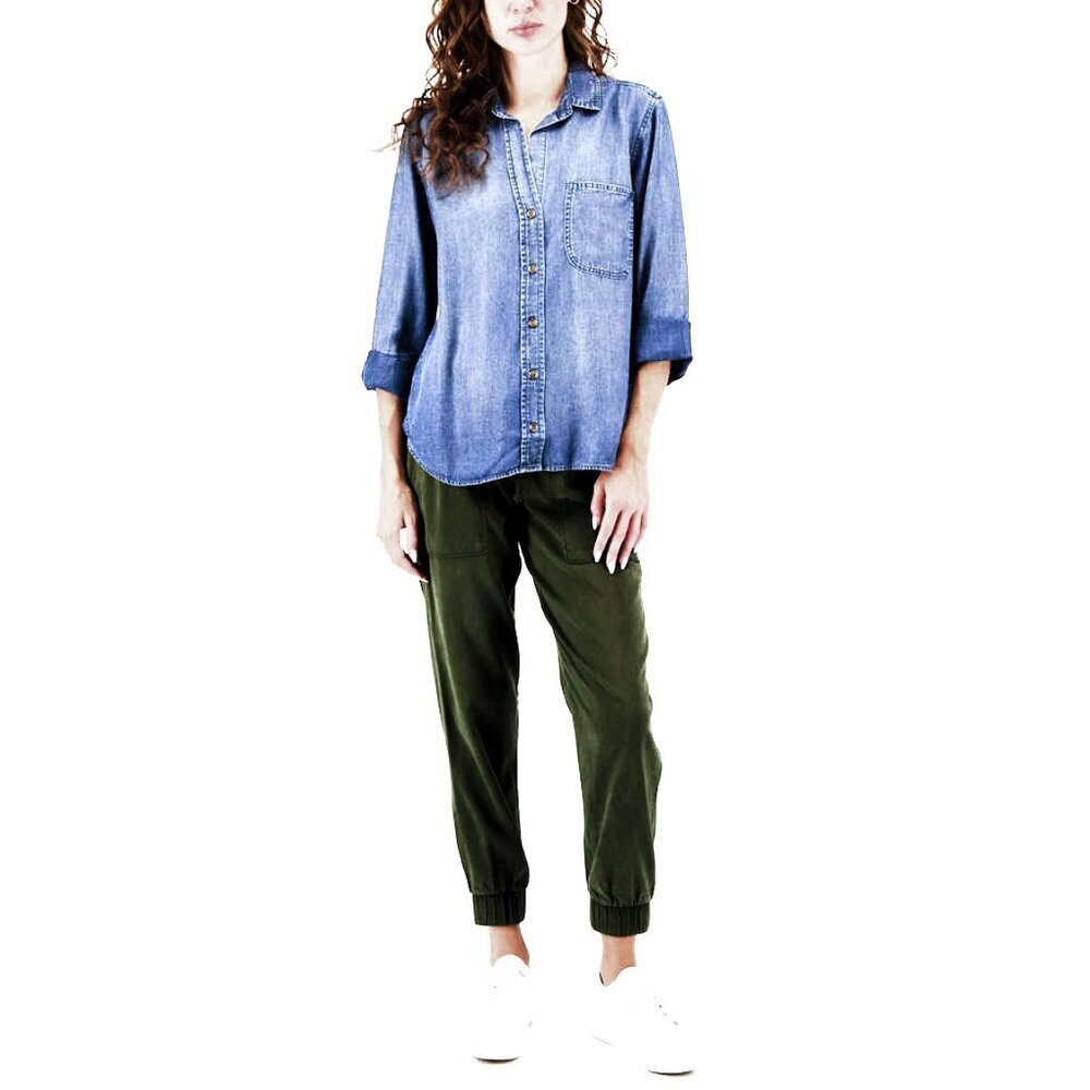 Cloth & Stone | Chambray 3/4 Sleeve Top Classic M